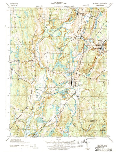 United States Geological Survey Plainfield, CT (1943, 31680-Scale) digital map