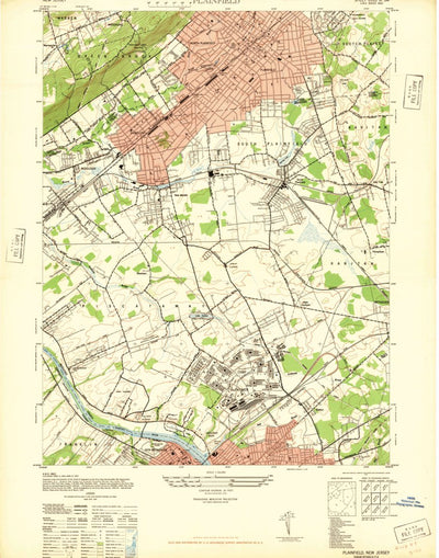 United States Geological Survey Plainfield, NJ (1947, 24000-Scale) digital map