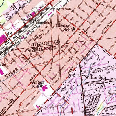 United States Geological Survey Plainfield, NJ (1955, 24000-Scale) digital map
