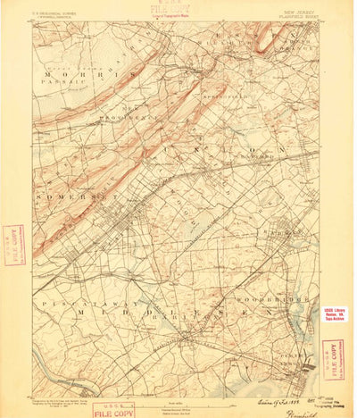 United States Geological Survey Plainfield, NJ-NY (1888, 62500-Scale) digital map