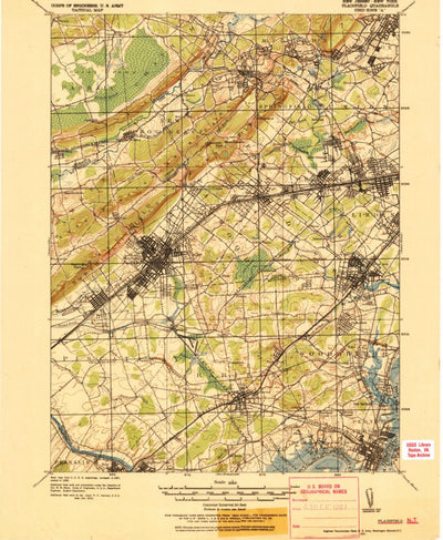 United States Geological Survey Plainfield, NJ-NY (1921, 62500-Scale) digital map