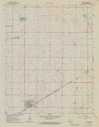 United States Geological Survey Plains, KS (1963, 24000-Scale) digital map