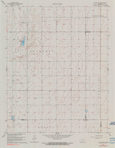 United States Geological Survey Plains NW, KS (1968, 24000-Scale) digital map