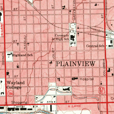 United States Geological Survey Plainview, TX (1965, 24000-Scale) digital map