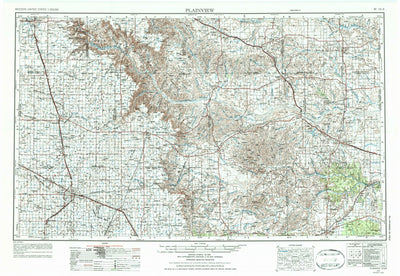 United States Geological Survey Plainview, TX-OK (1954, 250000-Scale) digital map