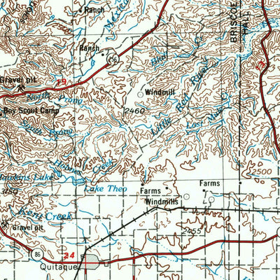 United States Geological Survey Plainview, TX-OK (1954, 250000-Scale) digital map
