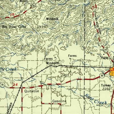 United States Geological Survey Plainview, TX-OK (1958, 250000-Scale) digital map