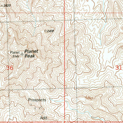 United States Geological Survey Planet, AZ (1990, 24000-Scale) digital map