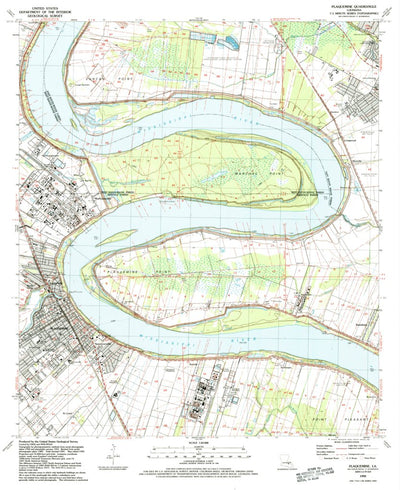 United States Geological Survey Plaquemine, LA (1992, 24000-Scale) digital map