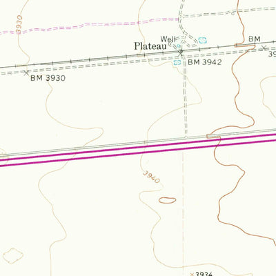 United States Geological Survey Plateau, TX (1964, 24000-Scale) digital map