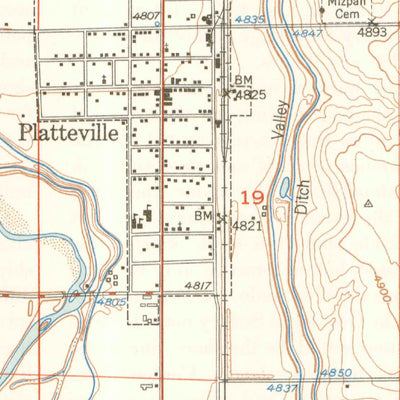 United States Geological Survey Platteville, CO (1950, 24000-Scale) digital map