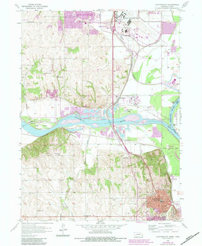 United States Geological Survey Plattsmouth, NE-IA (1956, 24000-Scale) digital map