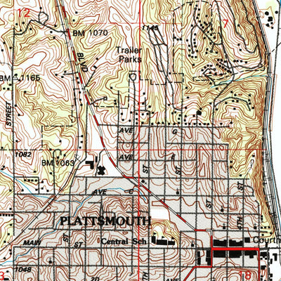 United States Geological Survey Plattsmouth, NE-IA (1994, 24000-Scale) digital map