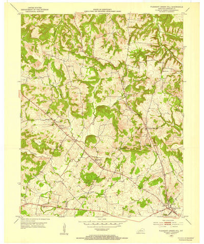 United States Geological Survey Pleasant Green Hill, KY (1952, 24000-Scale) digital map