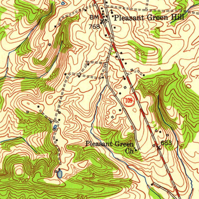 United States Geological Survey Pleasant Green Hill, KY (1952, 24000-Scale) digital map