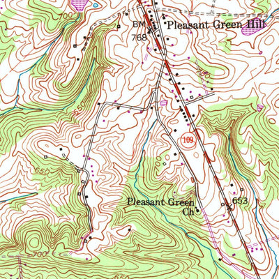 United States Geological Survey Pleasant Green Hill, KY (1957, 24000-Scale) digital map