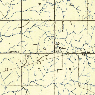 United States Geological Survey Pleasant Hill, LA (1941, 62500-Scale) digital map