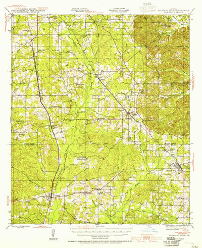 United States Geological Survey Pleasant Hill, LA (1943, 62500-Scale) digital map