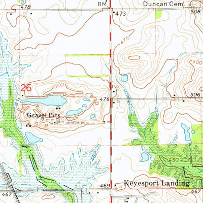 United States Geological Survey Pleasant Mound, IL (1974, 24000-Scale) digital map