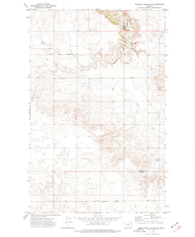 United States Geological Survey Pleasant Prairie NE, MT (1973, 24000-Scale) digital map