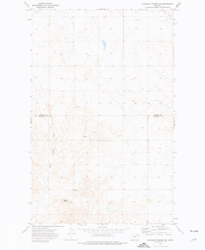 United States Geological Survey Pleasant Prairie SW, MT (1973, 24000-Scale) digital map