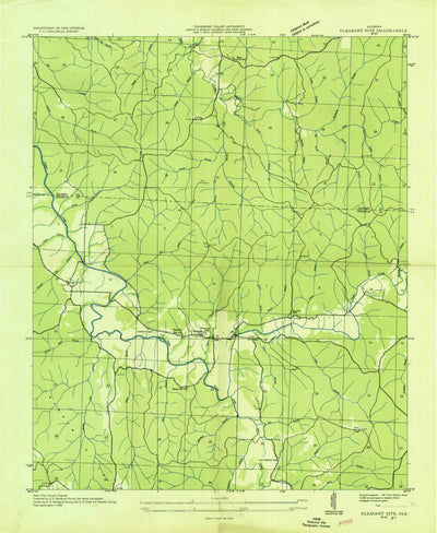 United States Geological Survey Pleasant Site, AL (1935, 24000-Scale) digital map