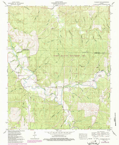 United States Geological Survey Pleasant Site, AL (1950, 24000-Scale) digital map