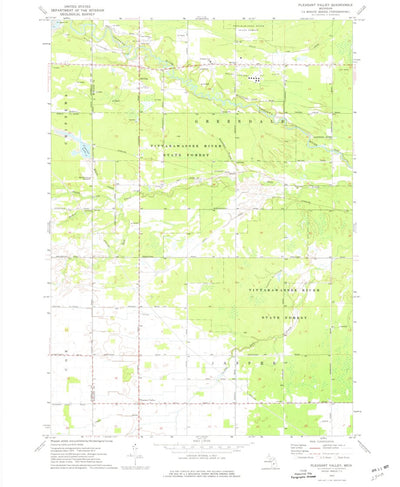 United States Geological Survey Pleasant Valley, MI (1973, 24000-Scale) digital map