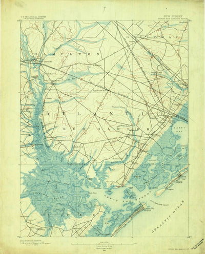 United States Geological Survey Pleasantville, NJ (1890, 62500-Scale) digital map