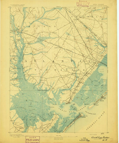 United States Geological Survey Pleasantville, NJ (1893, 62500-Scale) digital map
