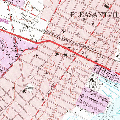 United States Geological Survey Pleasantville, NJ (1952, 24000-Scale) digital map
