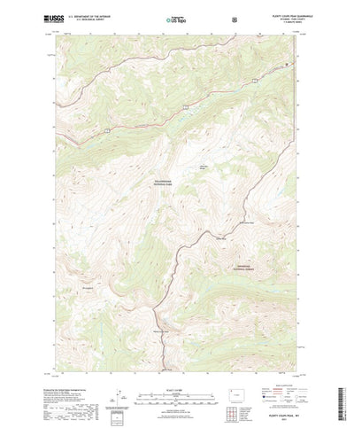 United States Geological Survey Plenty Coups Peak, WY (2021, 24000-Scale) digital map