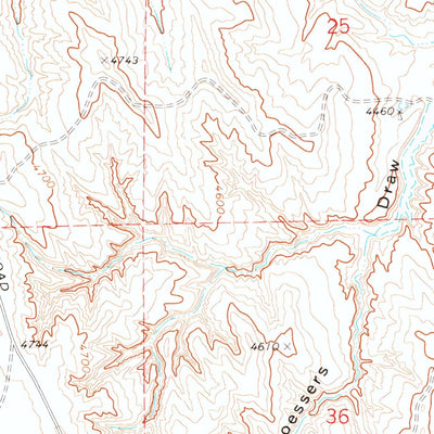 United States Geological Survey Ploessers Draw, WY (1972, 24000-Scale) digital map