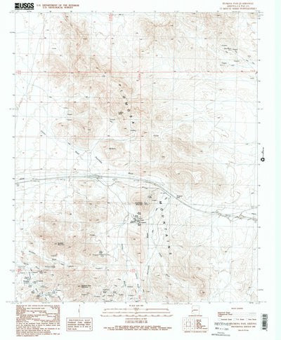 United States Geological Survey Plomosa Pass, AZ (1990, 24000-Scale) digital map