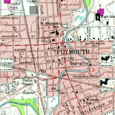 United States Geological Survey Plymouth, IN (1972, 24000-Scale) digital map