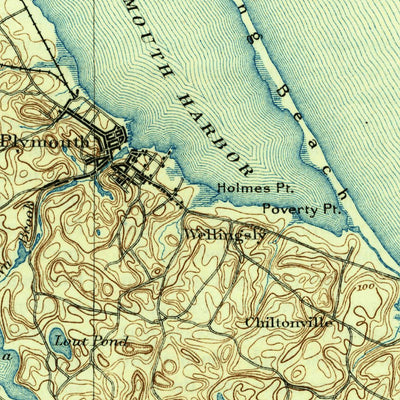 United States Geological Survey Plymouth, MA (1894, 62500-Scale) digital map