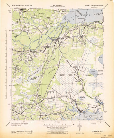 United States Geological Survey Plymouth, NC (1943, 125000-Scale) digital map