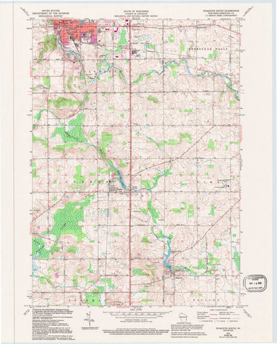 United States Geological Survey Plymouth South, WI (1974, 24000-Scale) digital map