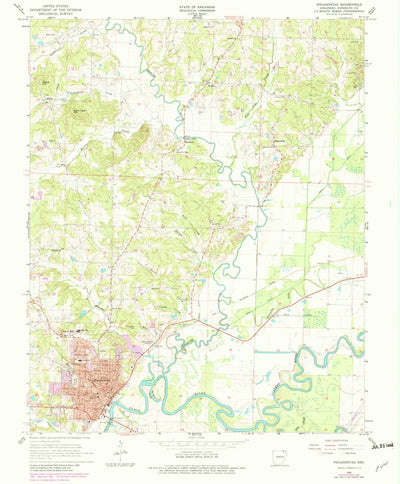 United States Geological Survey Pocahontas, AR (1966, 24000-Scale) digital map