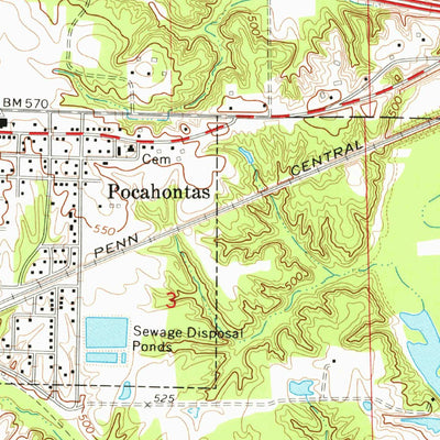 United States Geological Survey Pocahontas, IL (1974, 24000-Scale) digital map