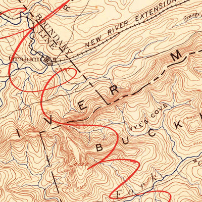 United States Geological Survey Pocahontas, VA-WV (1887, 125000-Scale) digital map