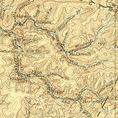 United States Geological Survey Pocahontas, VA-WV (1895, 125000-Scale) digital map