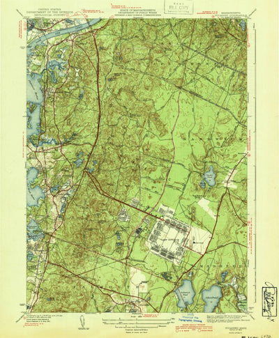 United States Geological Survey Pocasset, MA (1943, 31680-Scale) digital map