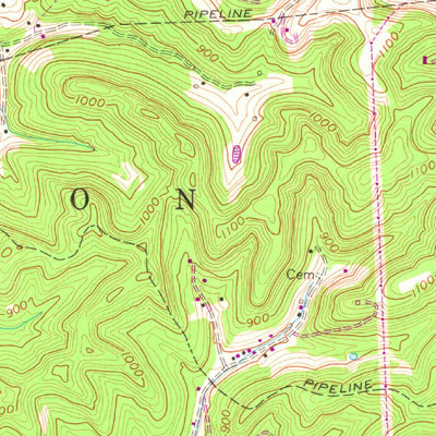 United States Geological Survey Pocatalico, WV (1958, 24000-Scale) digital map