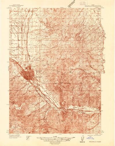 United States Geological Survey Pocatello, ID (1937, 48000-Scale) digital map