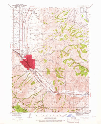 United States Geological Survey Pocatello, ID (1937, 62500-Scale) digital map