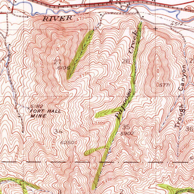 United States Geological Survey Pocatello, ID (1937, 62500-Scale) digital map