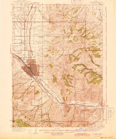 United States Geological Survey Pocatello, ID (1944, 62500-Scale) digital map