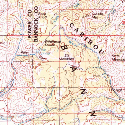 United States Geological Survey Pocatello, ID (1984, 100000-Scale) digital map