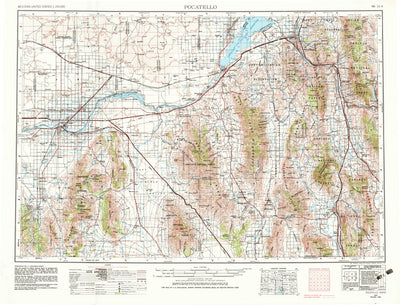 United States Geological Survey Pocatello, ID-UT (1954, 250000-Scale) digital map